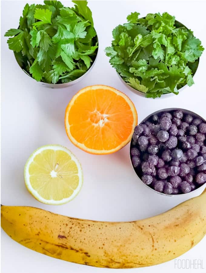 Cilantro blueberries metal detox smoothie • FOOD HEAL