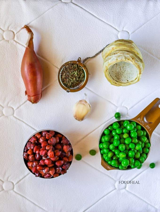 vegan peas and artichoke recipe-side-ing