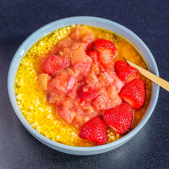 Overnight millet breakfast with rhubarb chutney • FOOD HEAL