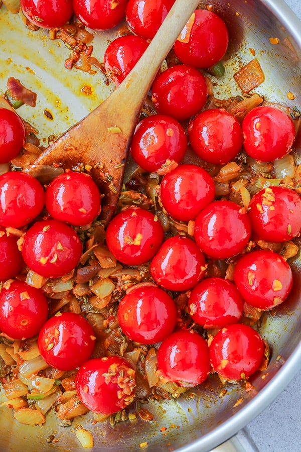 cherry tomatoes with onions