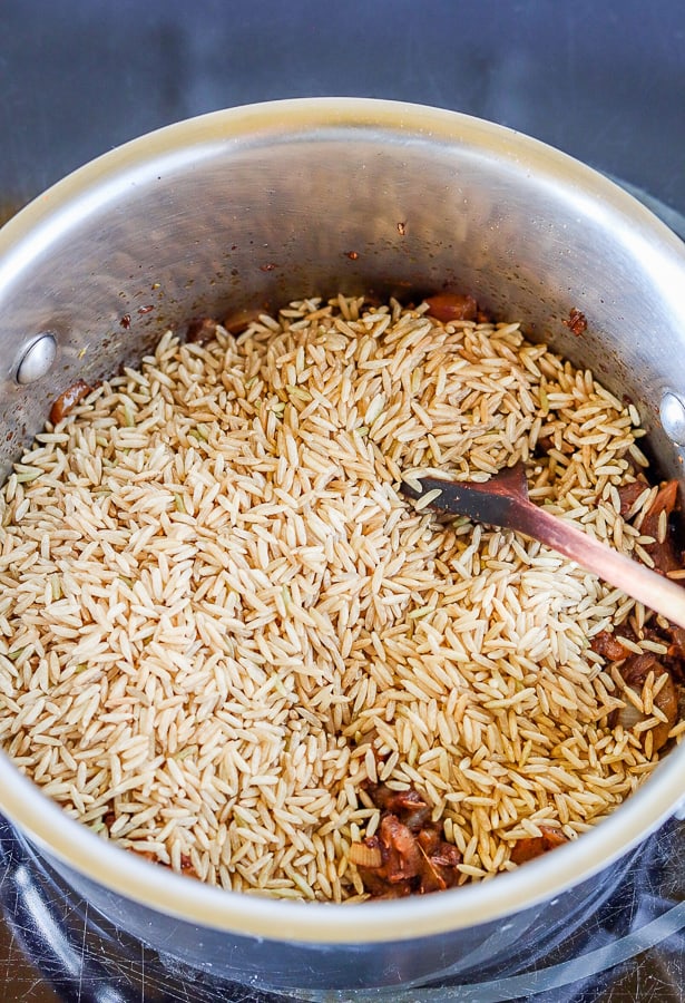 pilau rice, brown rice recipes, vegan rice,