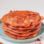 fluffy vegan pancakes with red lentils