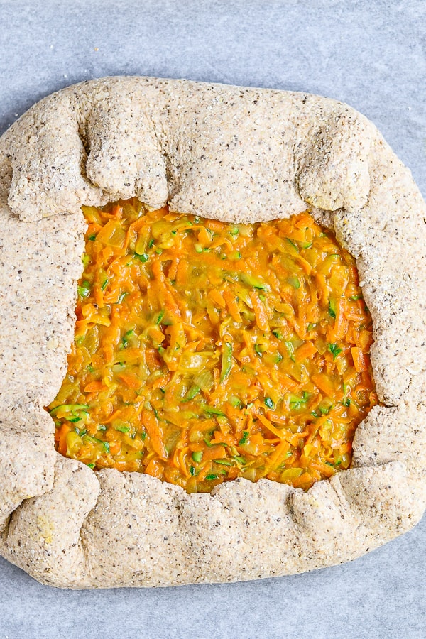 uncooked vegetable galette