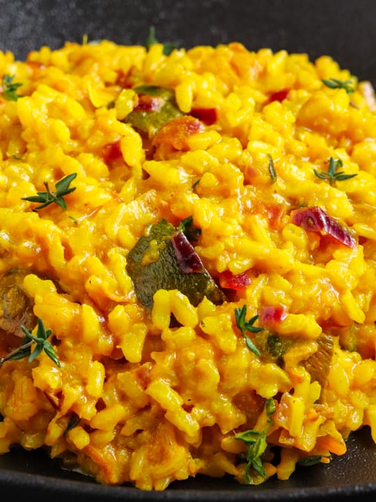 brown rice risotto with pumpkins