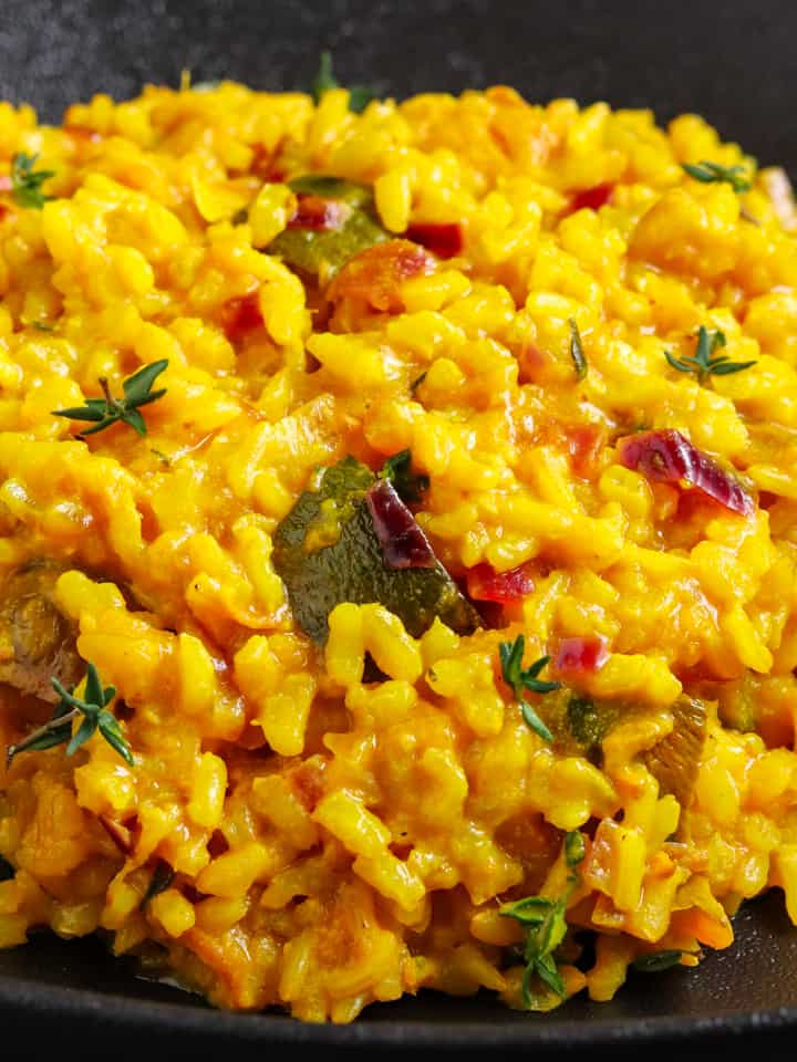 brown rice risotto with pumpkin