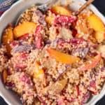 ginger millet breakfast with peaches