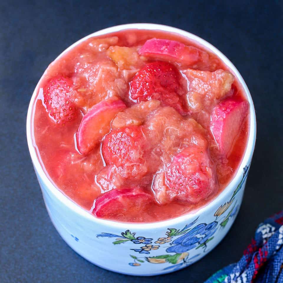 Homemade rhubarb-strawberry chutney