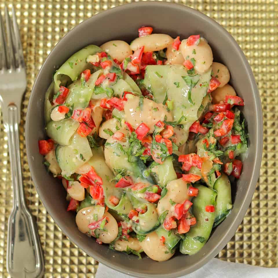 Creamy Butter Beans and Cucumber Salad Recipe FOODHEAL