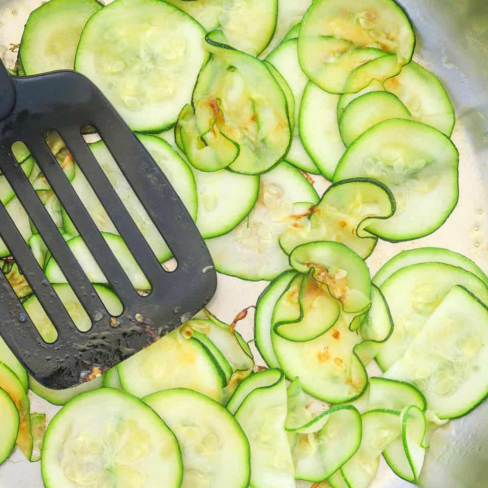 sautee zucchini in a pan