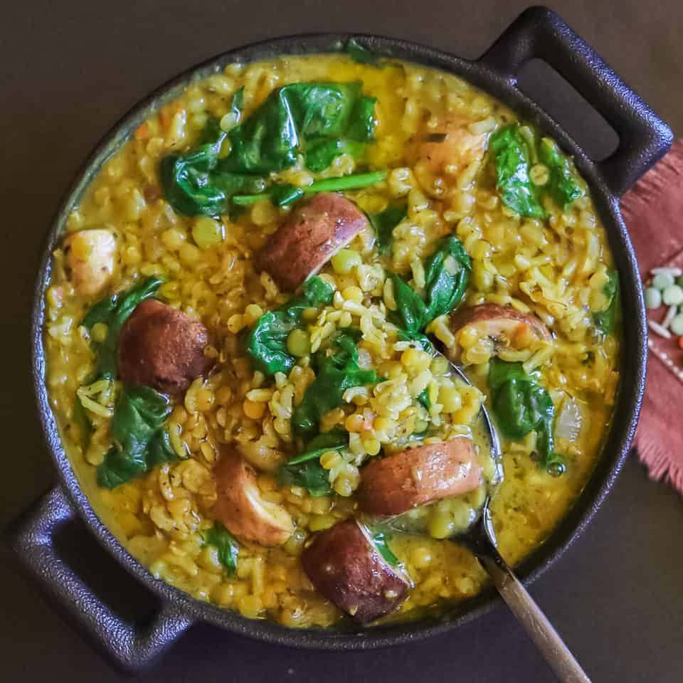 Lentil curry with rice & split pea - FOODHEAL
