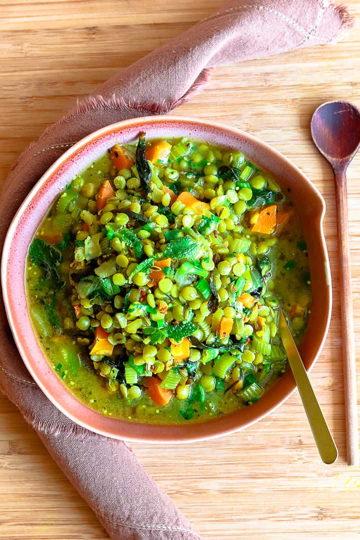 split pea soup recipe. vegan split pea soup. celery recipe