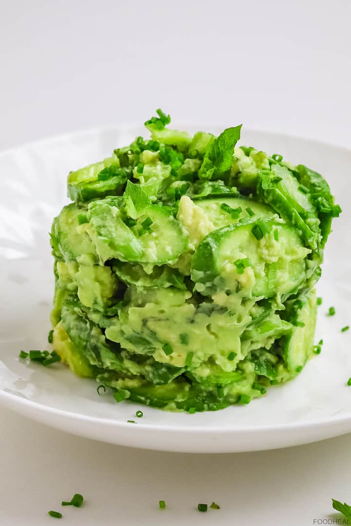 Easy creamy cucumber avocado salad