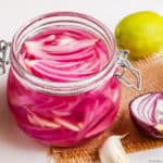 No sugar pickled red onion in a jar