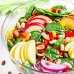 baby spinach salad with nectarine & apple