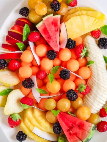 mixed fruits in a tray