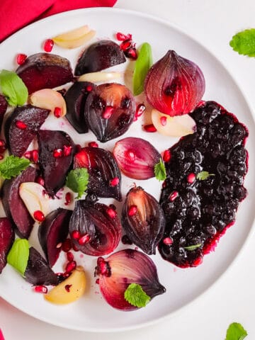 Roasted beets & red onions with pomegranate