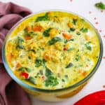 sweet potato red lentil curry with coconut milk in a bowl