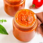homemade tomato sauce with basil & turmeric