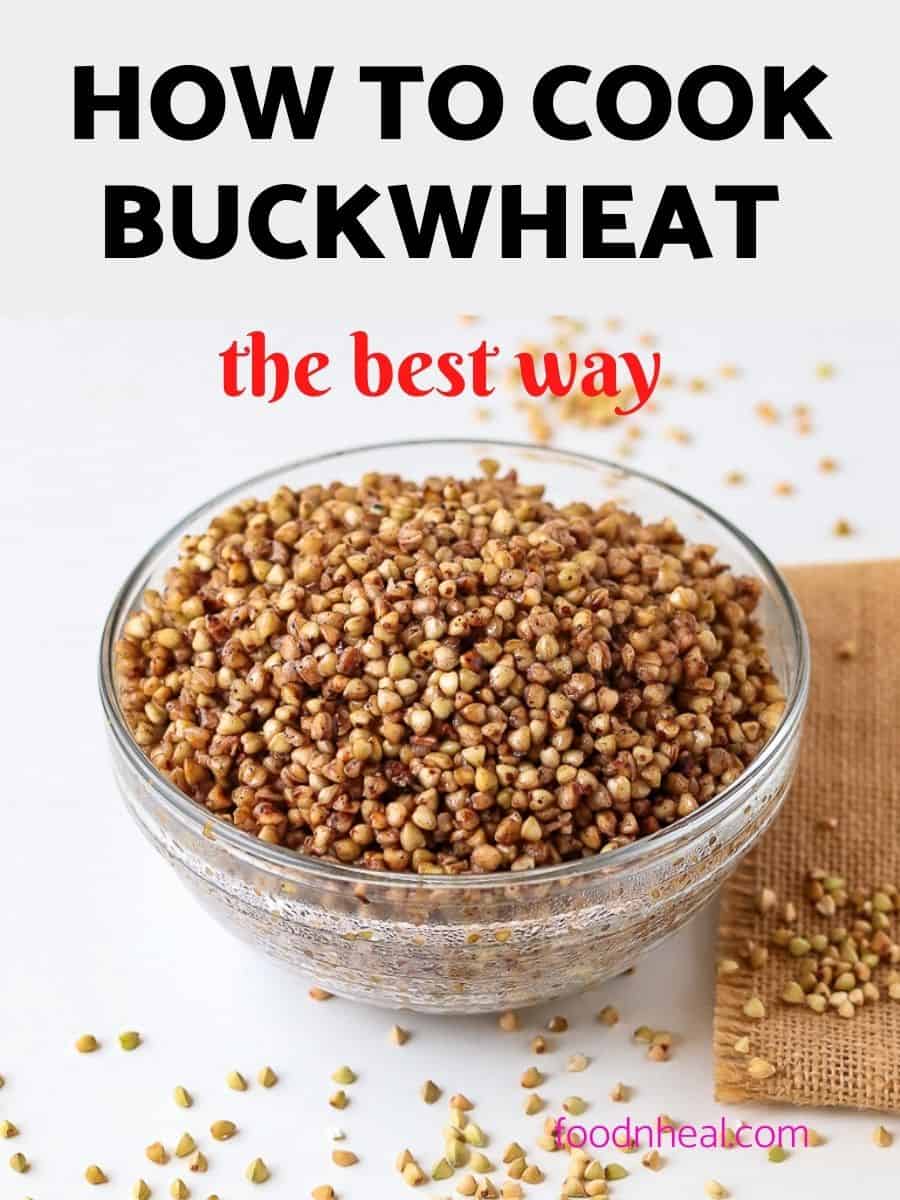 Cooked buckwheat in a bowl