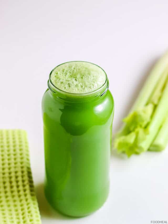 Celery juice recipe with kale and swiss chard stems FOODHEAL