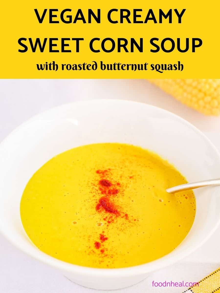 Corn soup spiced with paprika