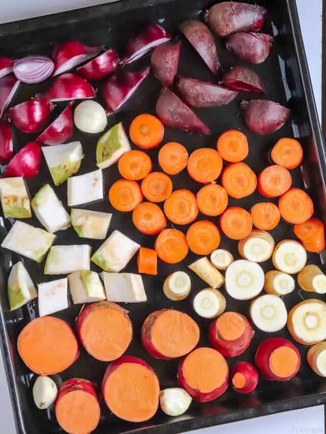 Simple Fall roasted root vegetables recipe FOODHEAL