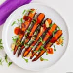 roasted purple carrots with balsamic dressing