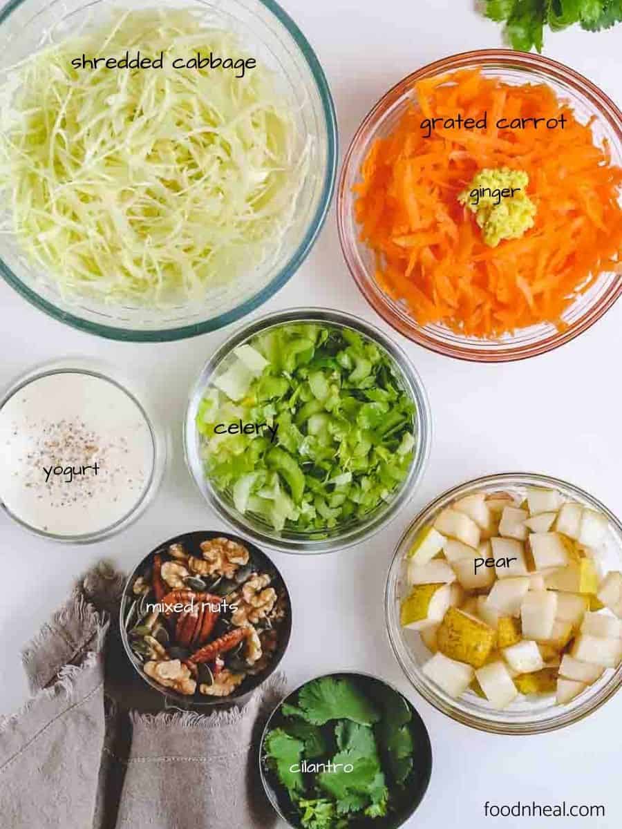 Ingredients for cabbage salad